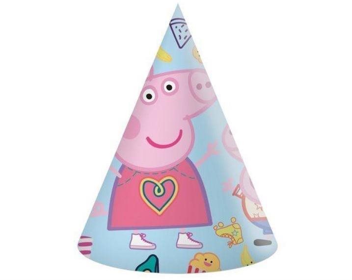 Papierové klobúčiky Prasiatko Peppa “Peppa Pig“, 6 ks