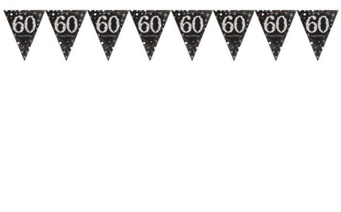 Girlanda vlajky 60 rokov – narodeniny – happy birthday – 400 cm