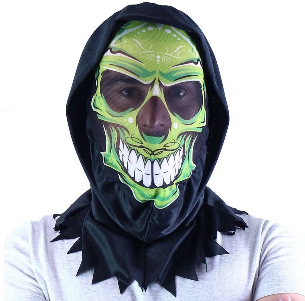 Maska smrtka - kostra textilná - halloween