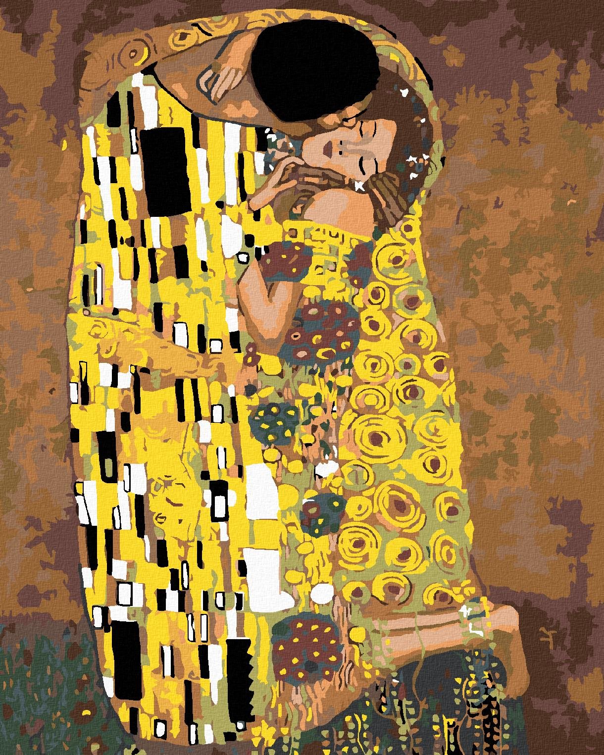 Maľovanie podľa čísel – Bozk (Gustav Klimt), 80 × 100 cm, bez rámu a bez napnutia plátna