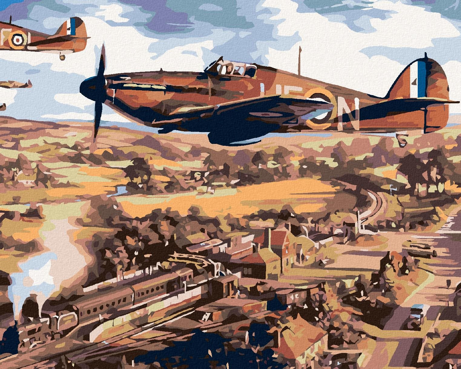 Maľovanie podľa čísel - Lietadlo, 50 x 40 cm, napnuté plátno na ráme