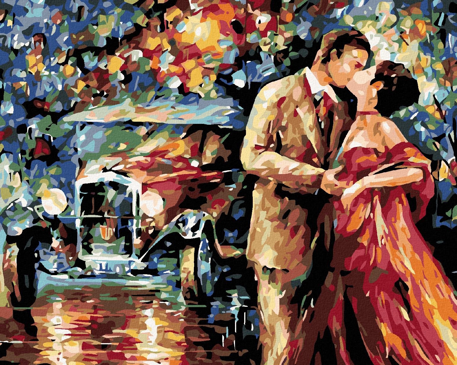 Diamondi – BOZK PRED AUTOM, 40 × 50 cm, vypnuté plátno na rám