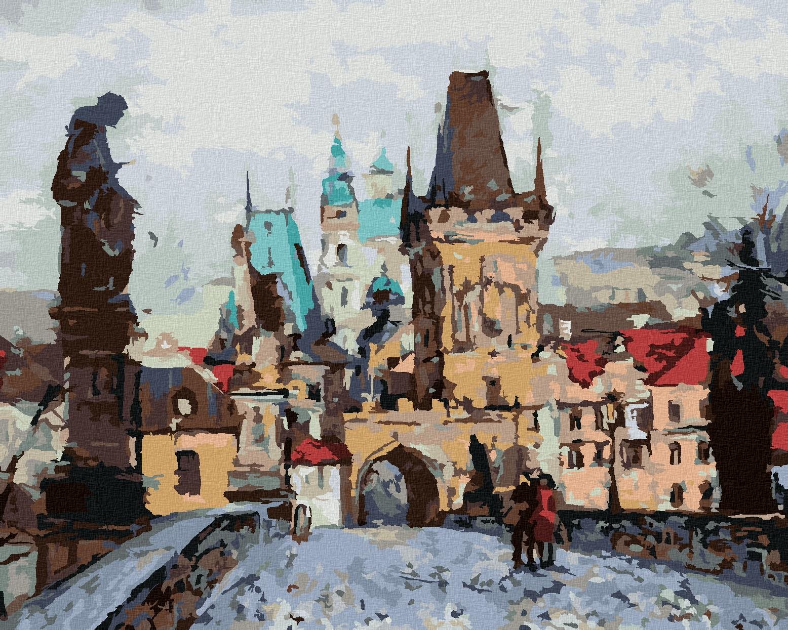 Diamondi – Diamantové maľovanie – KARLOV MOST NA JESEŇ, 40 × 50 cm, bez rámu a bez vypnutia plátna