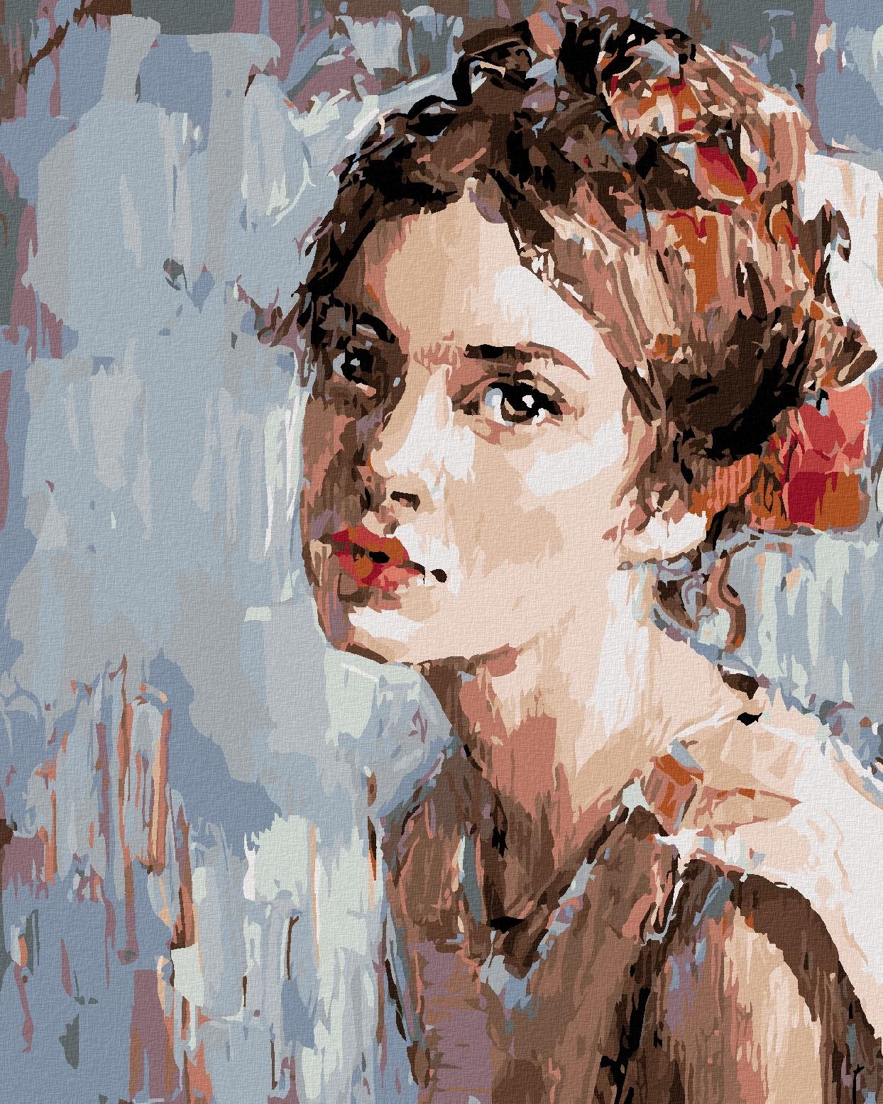 Diamondi – Diamantové maľovanie – TAJOMNÁ MAĽOVANÁ ŽENA, 40 × 50 cm, bez rámu a bez vypnutia plátna