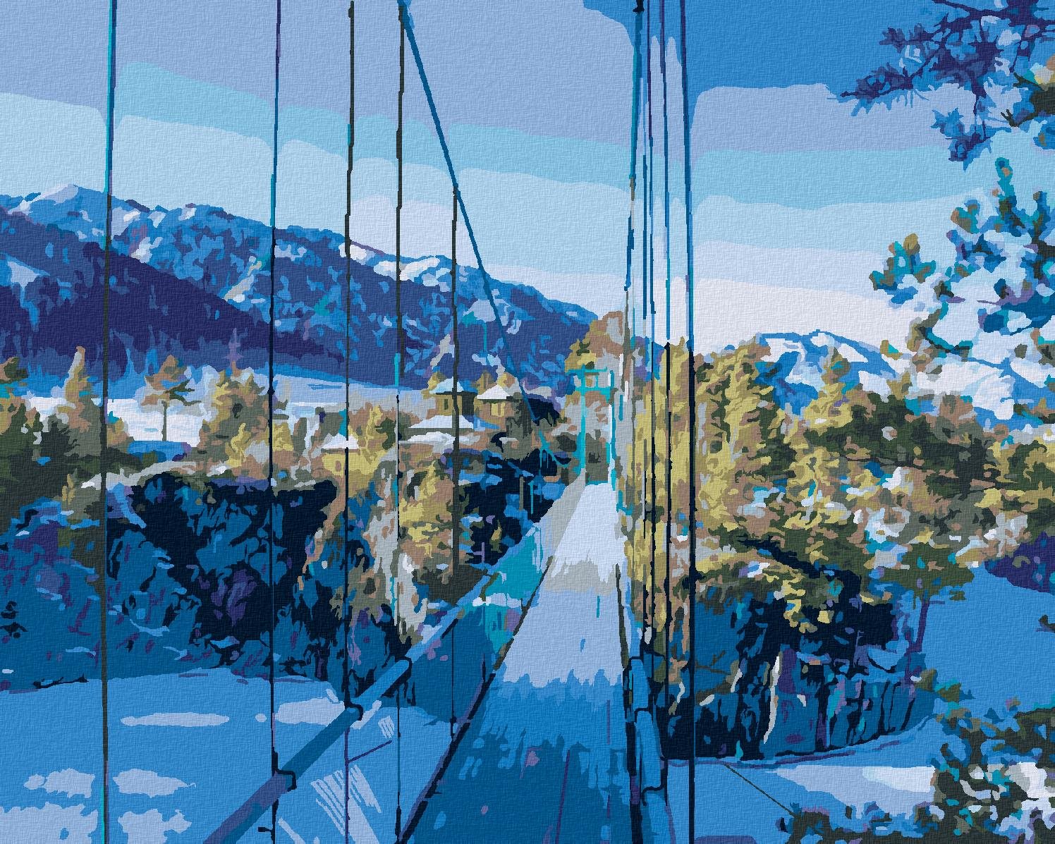 Diamondi – Diamantové maľovanie – MOST NA OSTROV PATMOS, 40 × 50 cm, bez rámu a bez vypnutia plátna
