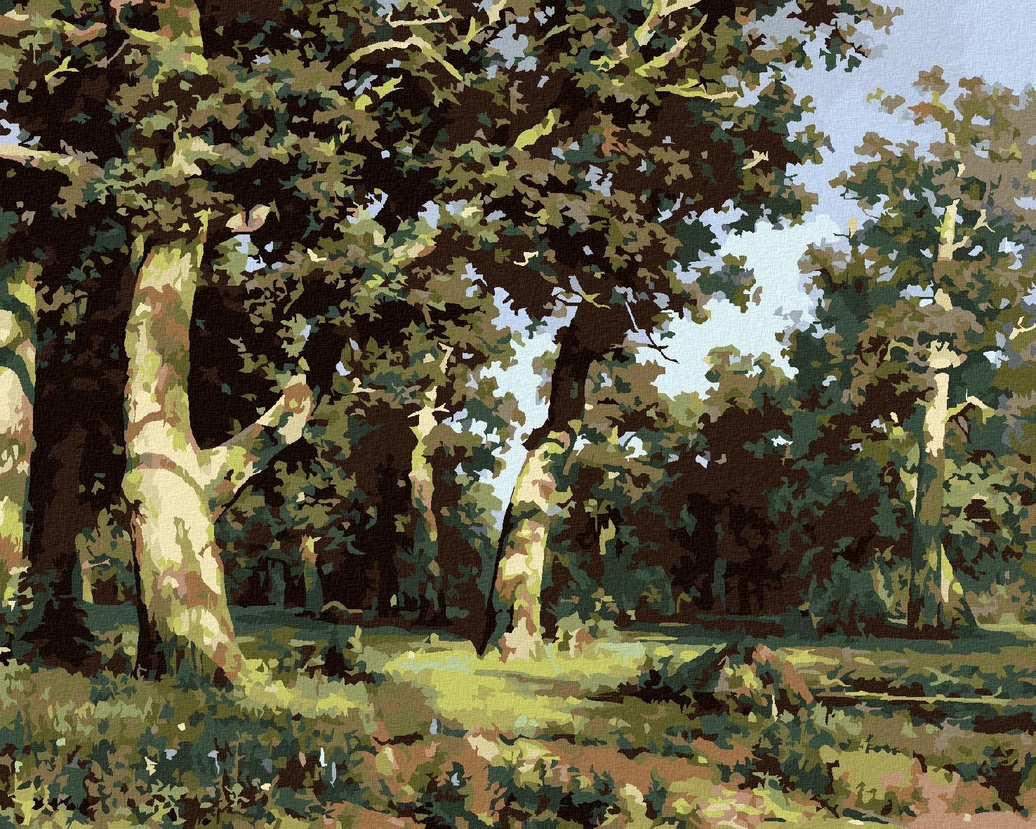 Diamondi – Diamantové maľovanie – DUBOVÝ HÁJ (IVAN SHISHKIN), 40 × 50 cm, bez rámu a bez vypnutia plátna