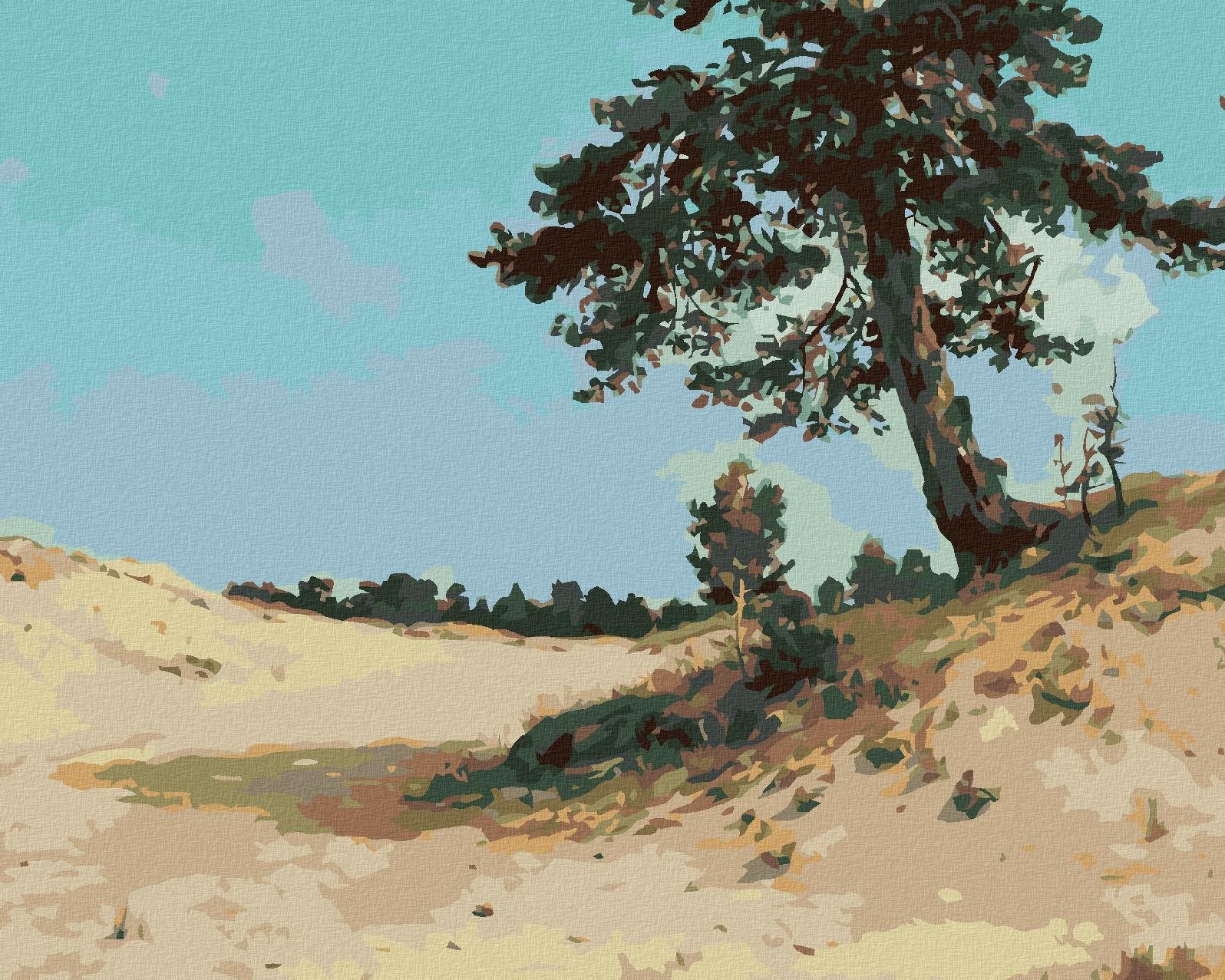 Diamondi – Diamantové maľovanie – BOROVICE NA PIESKU (IVAN SHISHKIN), 40 × 50 cm, bez rámu a bez vypnutia plátna