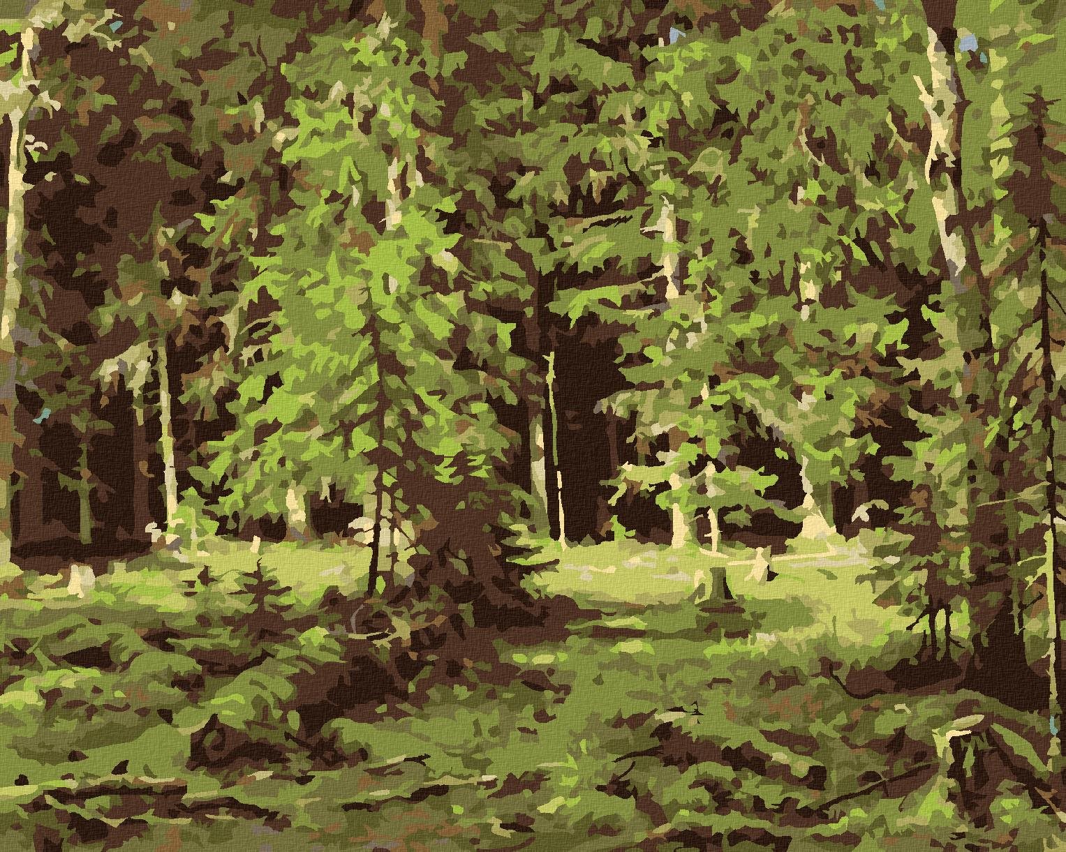Diamondi – Diamantové maľovanie – LES (IVAN SHISHKIN), 40 × 50 cm, bez rámu a bez vypnutia plátna