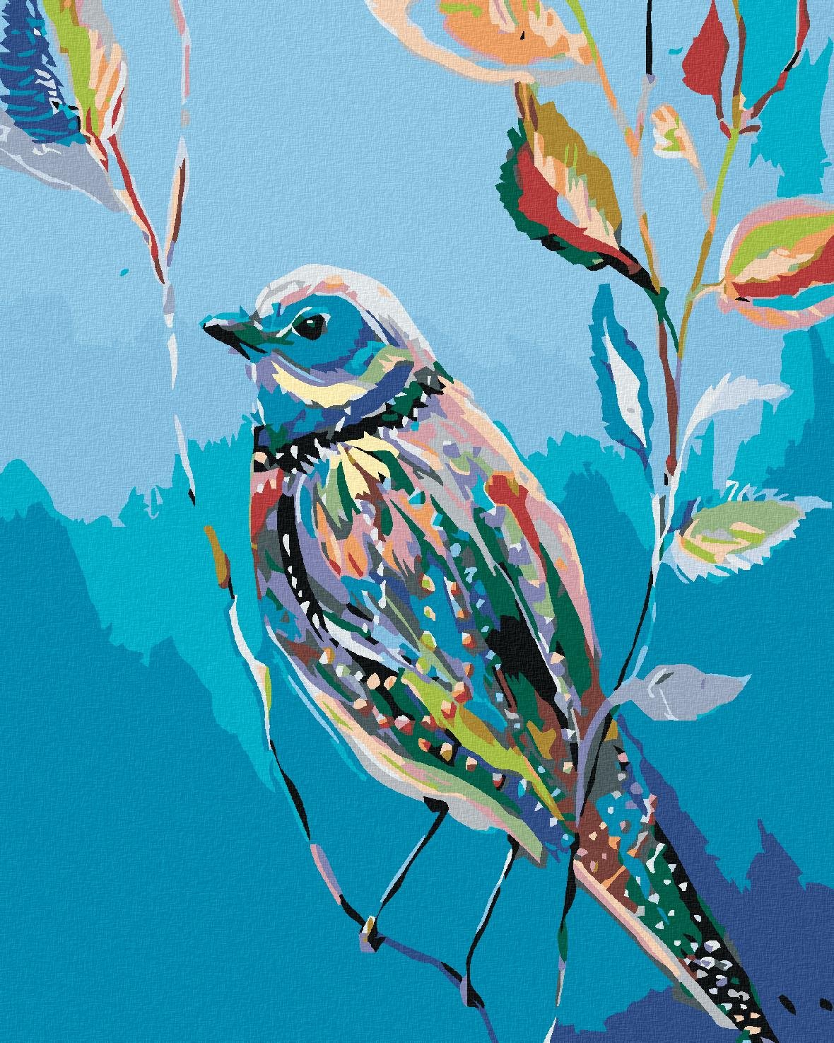 Diamondi – Diamantové maľovanie – MAĽOVANÝ VTÁČIK, 40 × 50 cm, bez rámu a bez vypnutia plátna
