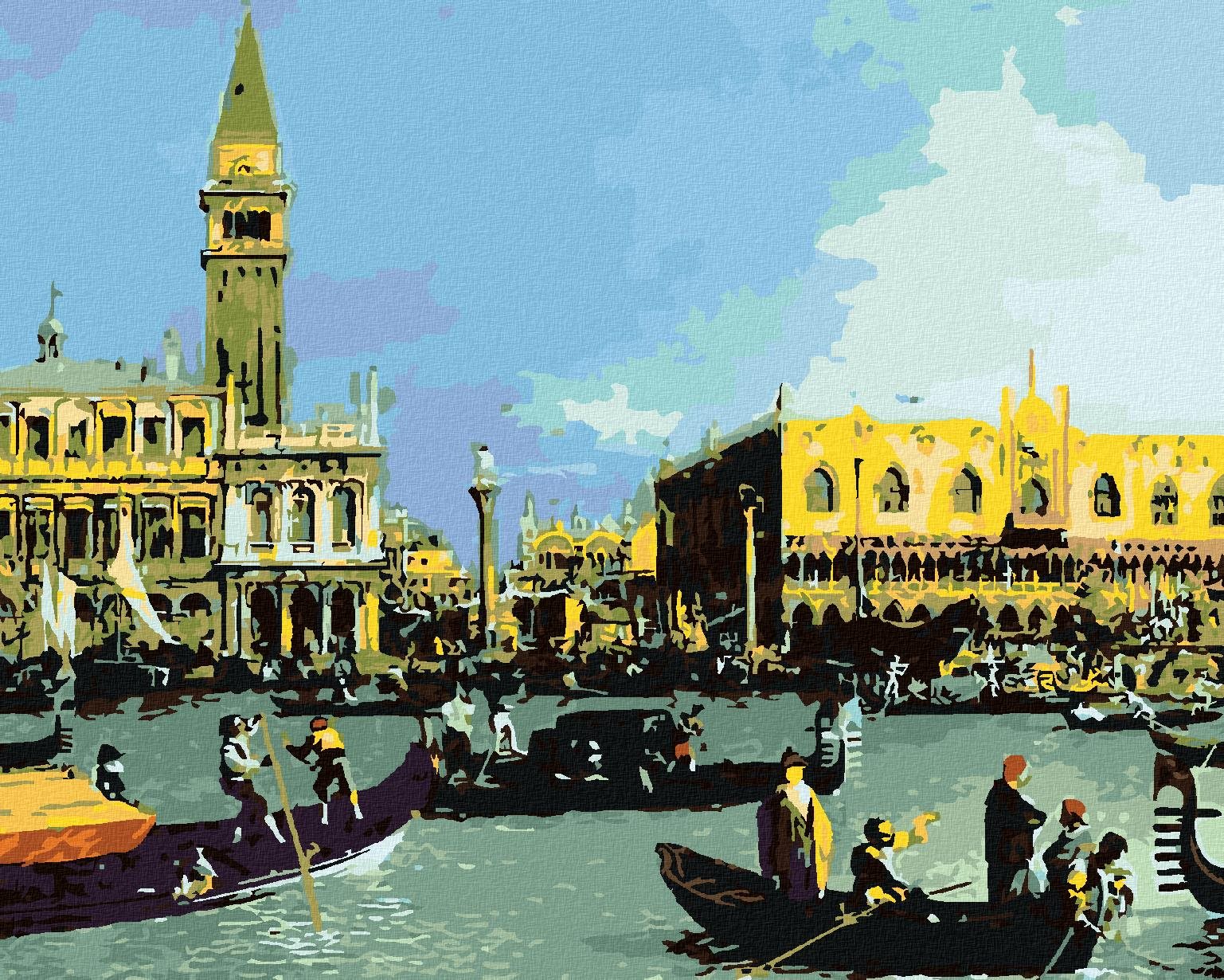 Diamondi – Diamantové maľovanie – NÁVRAT BUCINTORA DO PRÍSTAVU NA SVIATOK NANEBOVSTÚPENIA (CANALETTO), 40 × 50 cm, bez rámu a bez vypnutia plátna