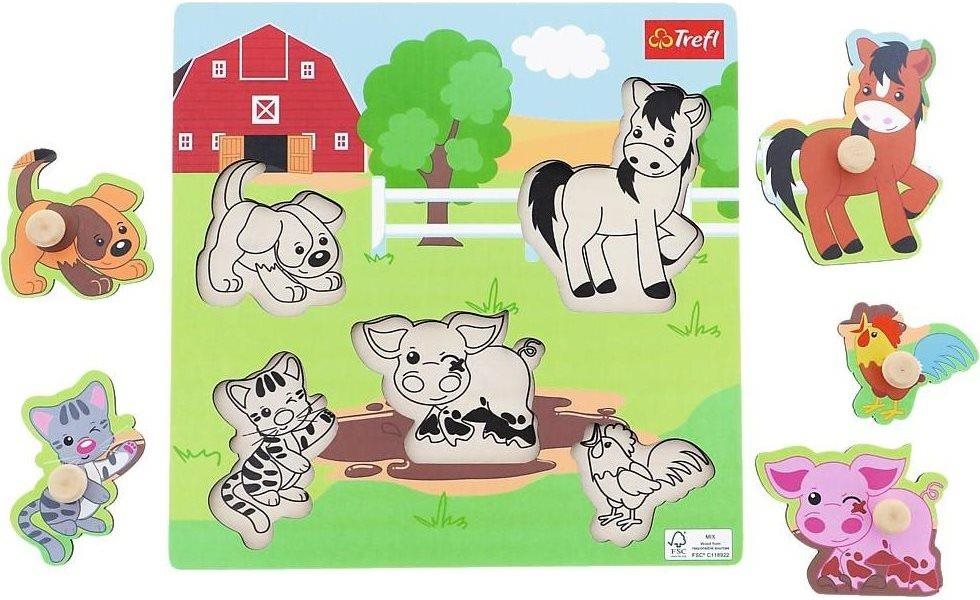 Trefl drevená vkladačka Farma