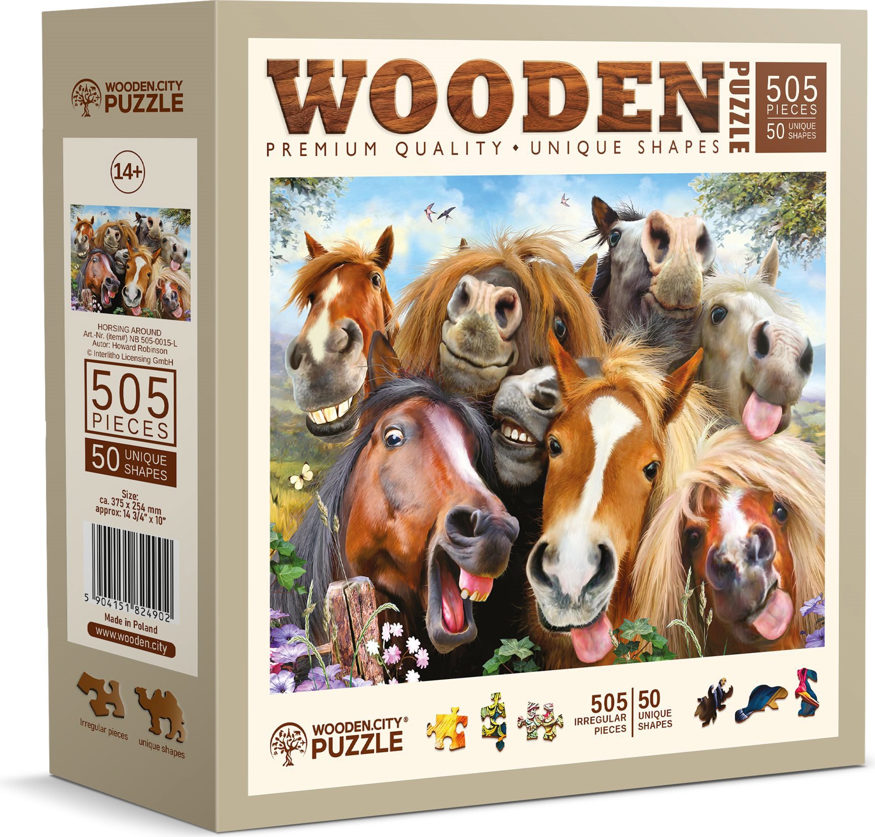 WOODEN CITY drevené puzzle – Kone všade okolo 505 dielikov