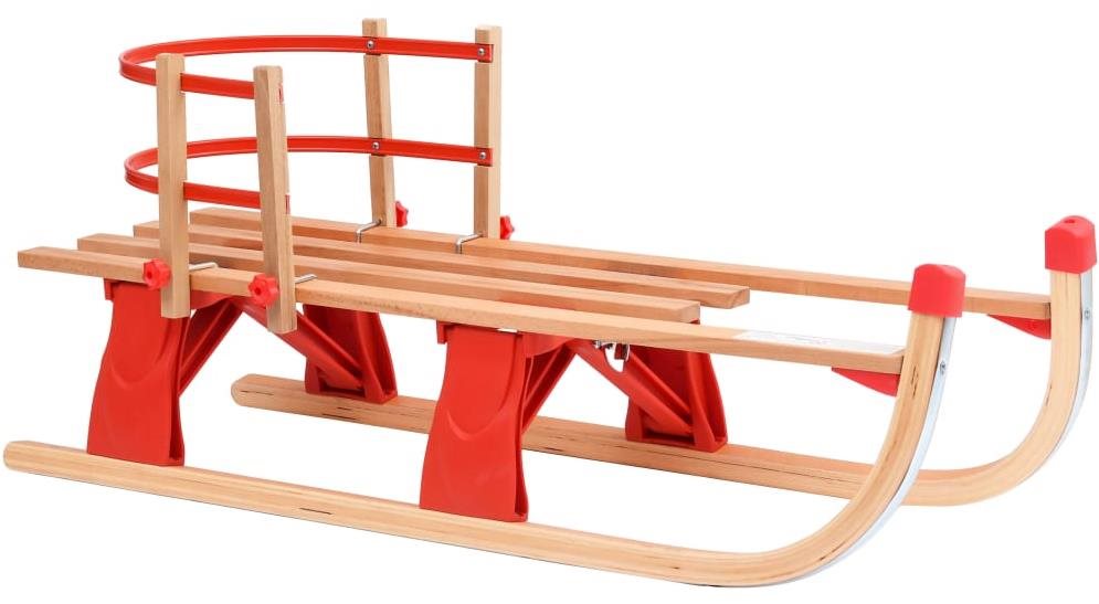 Shumee Skladacie snežné sane s operadlom, 119 cm, červené