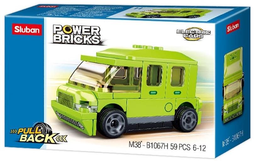 Sluban Power Bricks M38-B1067H Naťahovacie elektrické vozidlo zelené