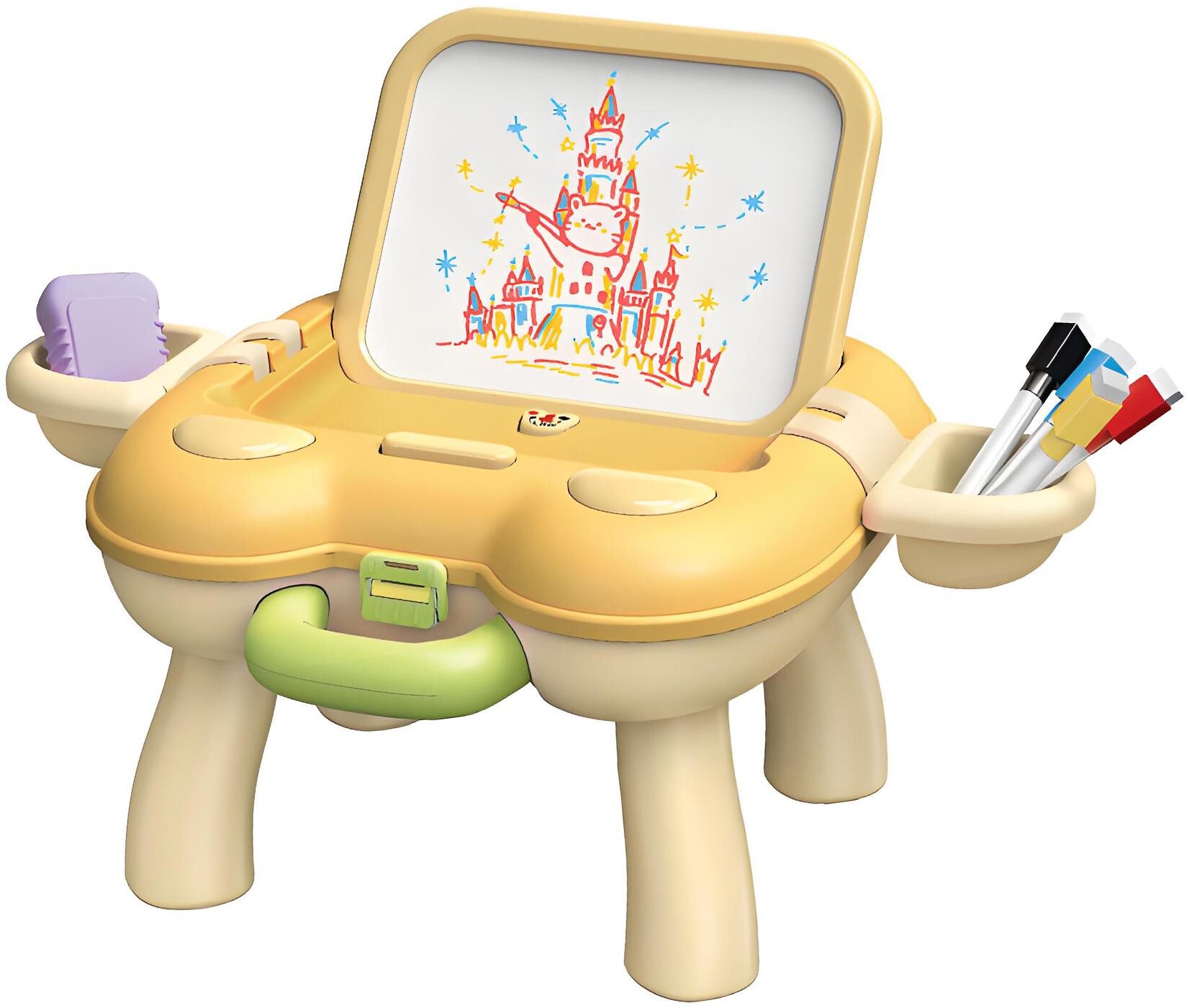 Aga4Kids Detská tabuľa so stolíkom žltá