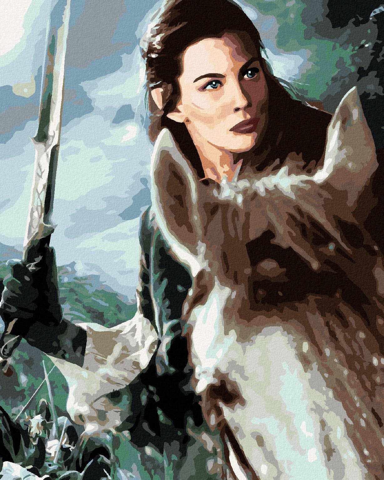 Zuty – Arwen na koni (Pán Prsteňov), 40 × 50 cm, plátno napnuté na rám