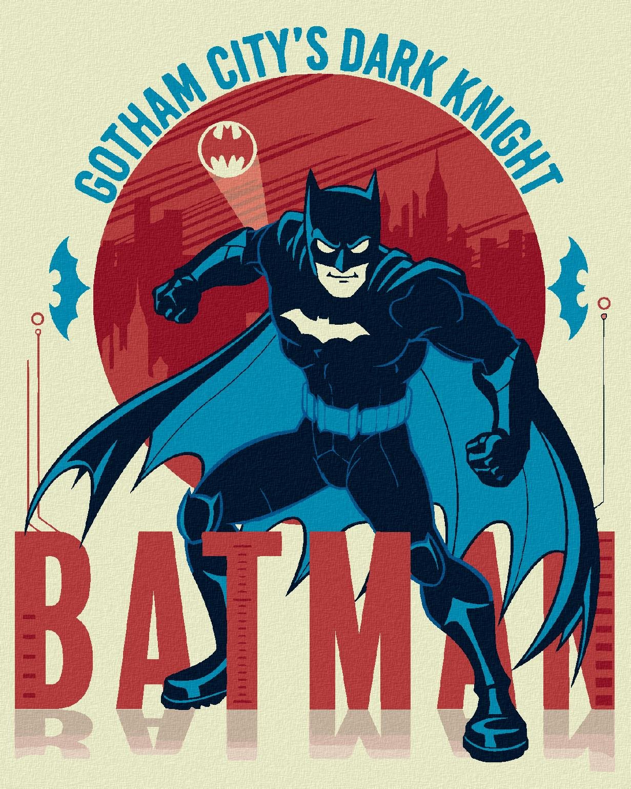 Zuty – Kreslený Batman II, 40×50 cm, vypnuté plátno na rám