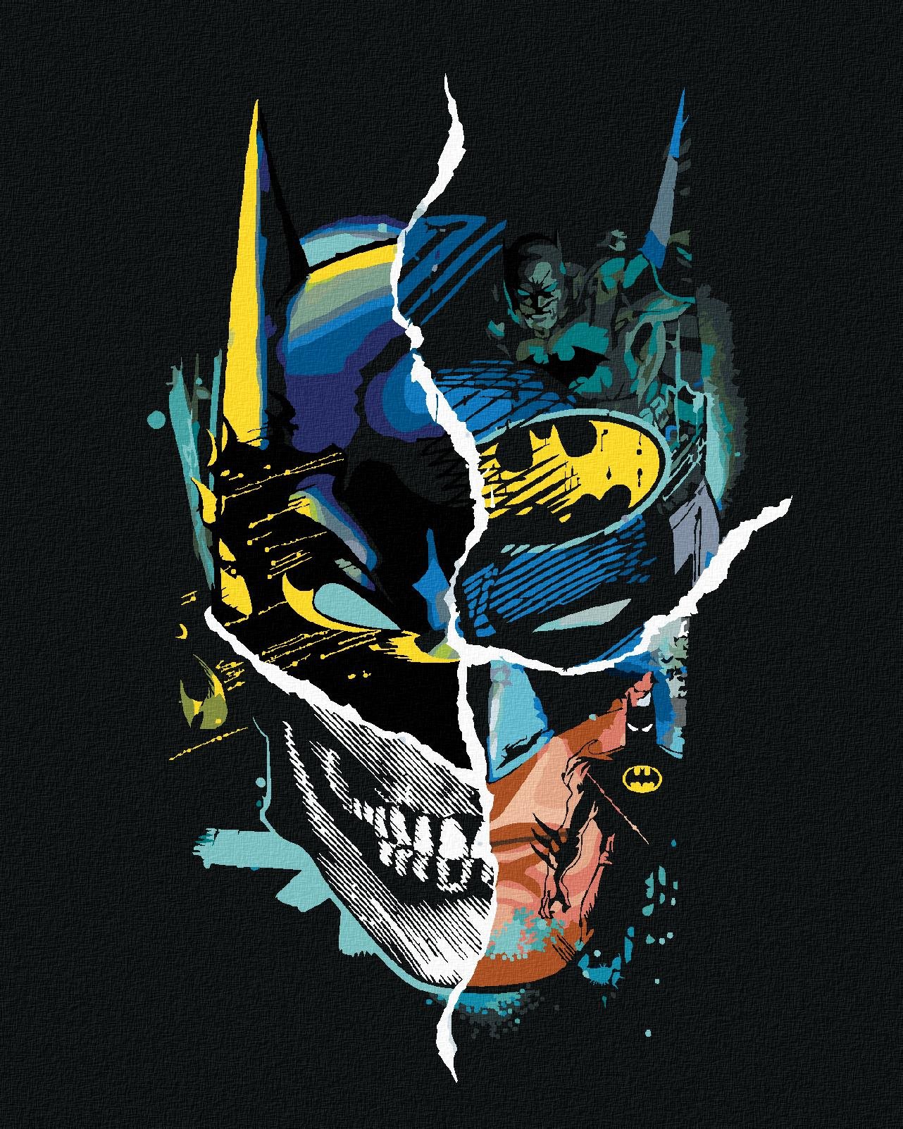 Zuty – Batman a lebka, 40 × 50 cm, bez rámu a bez napnutia plátna