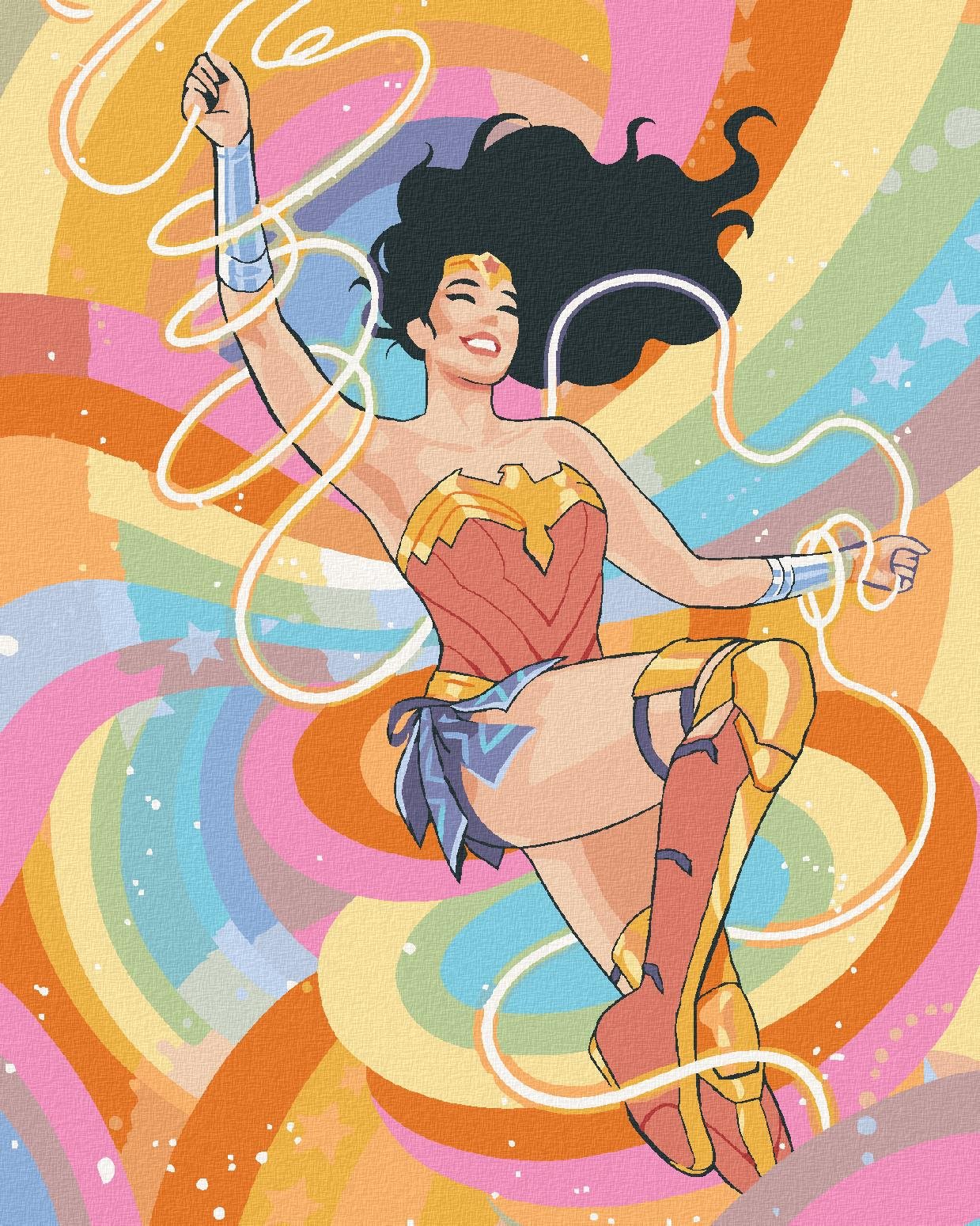 Zuty – Wonder Woman dúhová, 40×50 cm, vypnuté plátno na rám