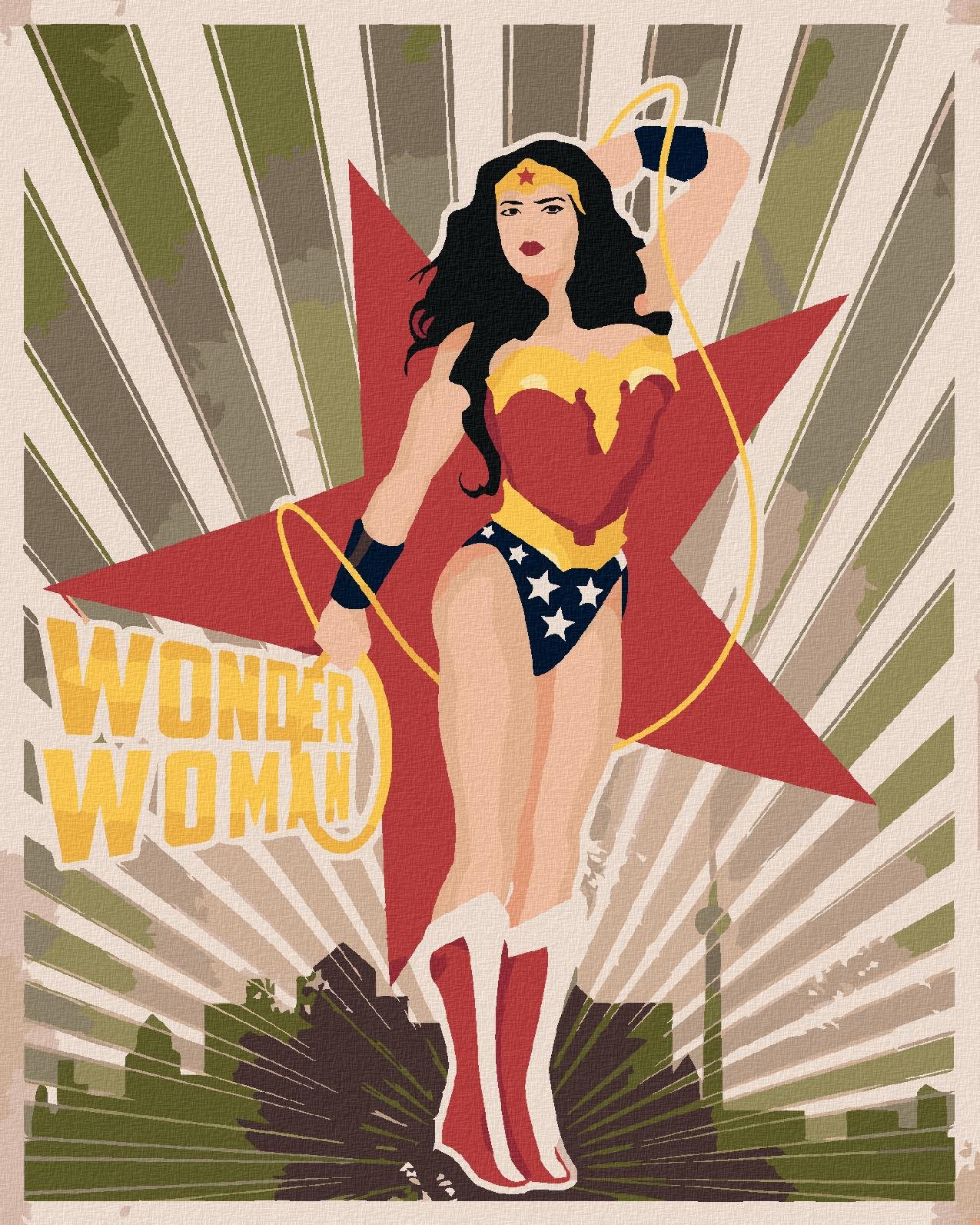 Zuty – Wonder Woman hviezda, 40×50 cm, vypnuté plátno na rám