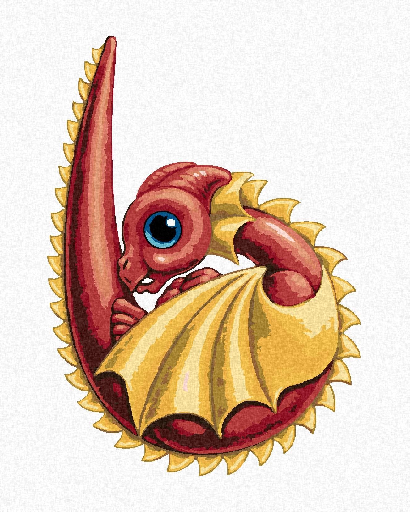 Dráčik v tvare písmenka B (Sue Ellen Brown), 40×50 cm, bez rámu a bez vypnutia plátna