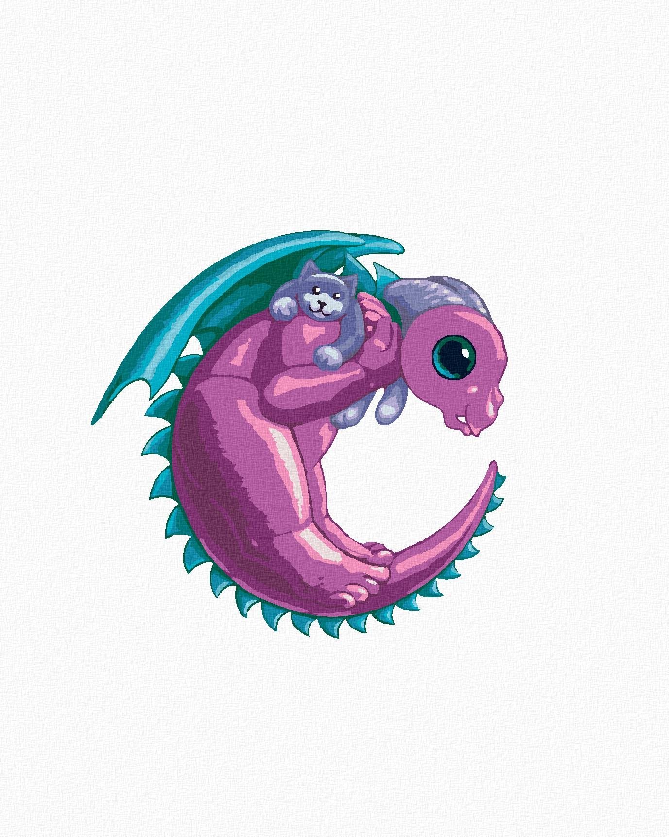 Dráčik v tvare písmenka C (Sue Ellen Brown), 40×50 cm, bez rámu a bez vypnutia plátna