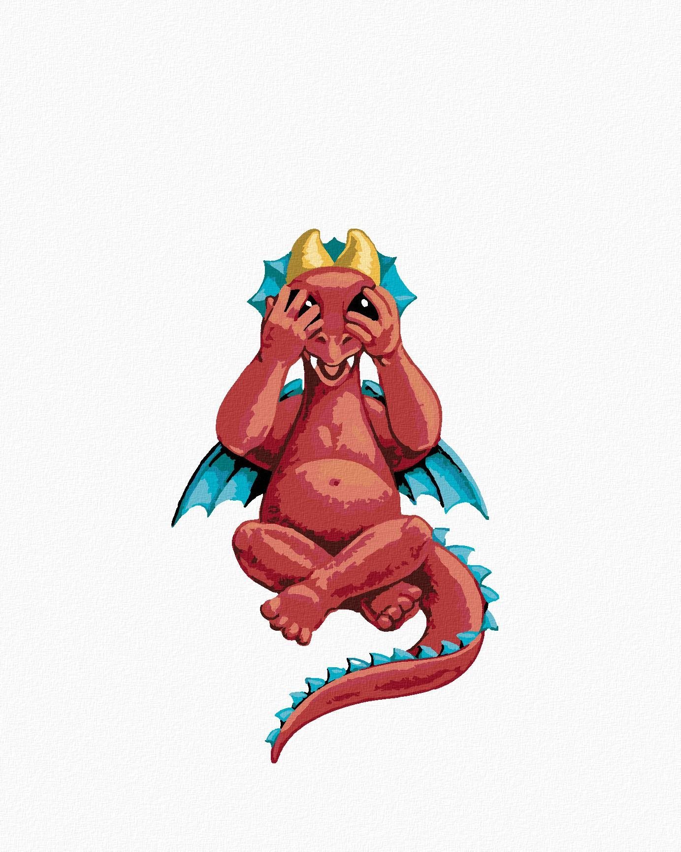 Dráčik v tvare písmenka I (Sue Ellen Brown), 40×50 cm, bez rámu a bez vypnutia plátna