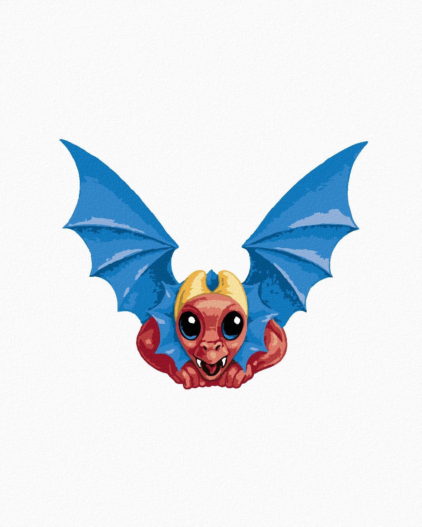 Dráčik v tvare písmenka V (Sue Ellen Brown), 40×50 cm, bez rámu a bez vypnutia plátna