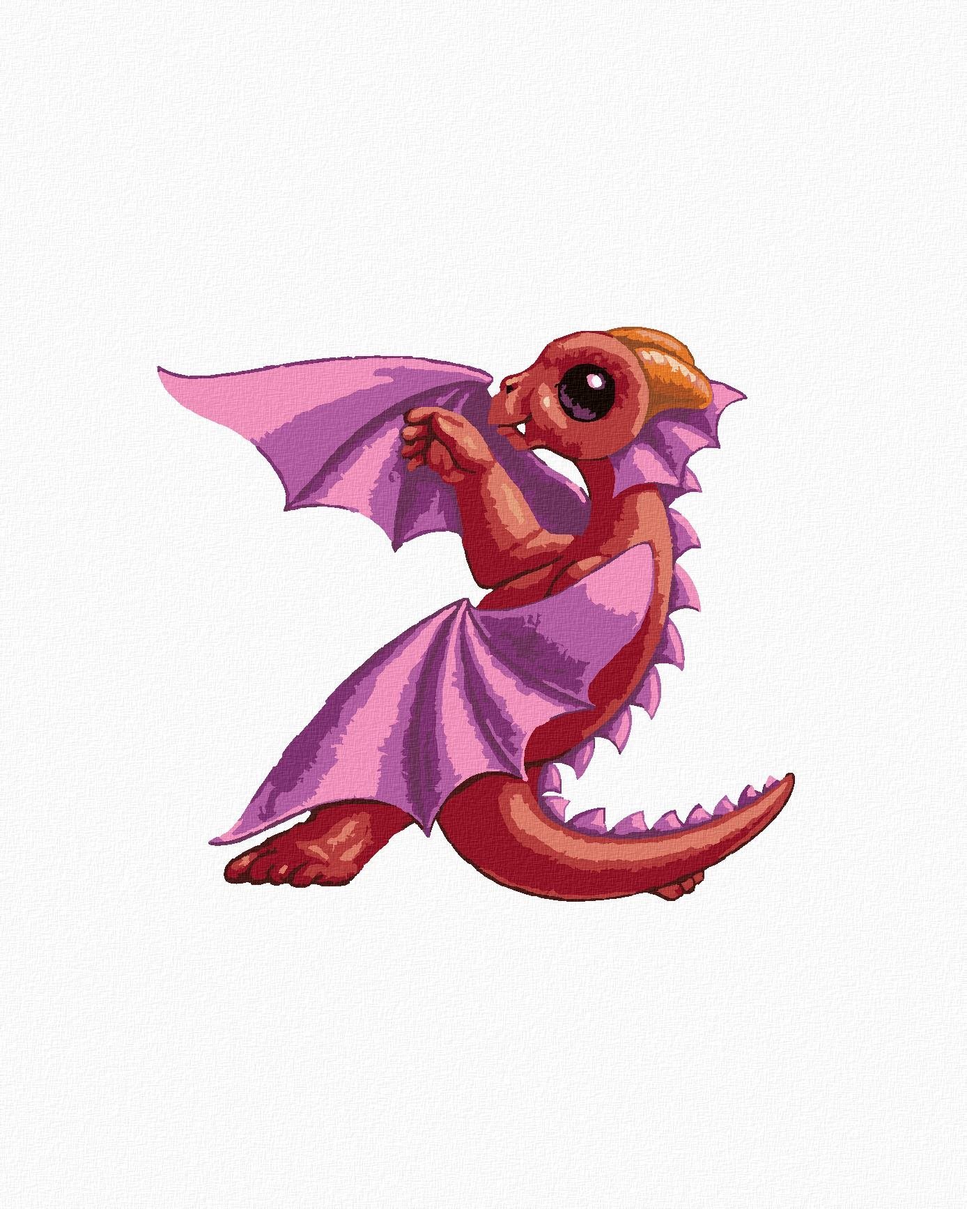 Dráčik v tvare písmenka Z (Sue Ellen Brown), 40×50 cm, bez rámu a bez vypnutia plátna