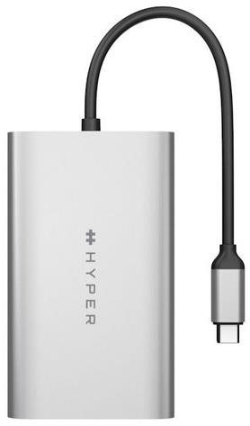 HyperDrive USB-C To Dual HDMI Adapter+PD over USB (M1) – Duálne HDMI – USB-C adaptér, strieborný