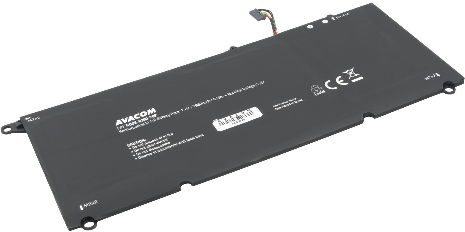 Avacom pre Dell XPS 13 9360 Li-Pol 7,6 V 7980 mAh 61 Wh