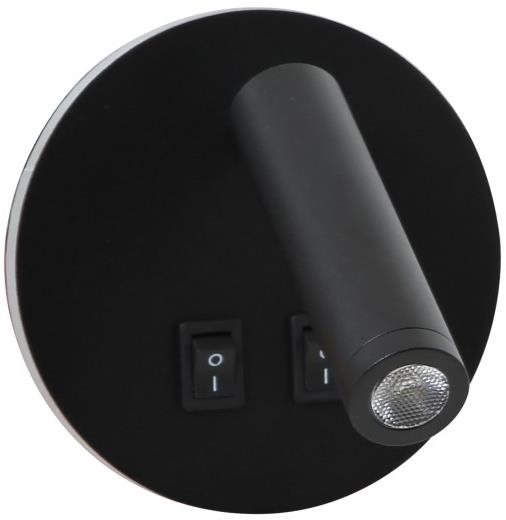 IMMAX GOAL 2 vypínače, LED, 6 W, čierna