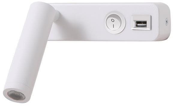 IMMAX GOAL USB + vypínač, LED, 3 W, biela