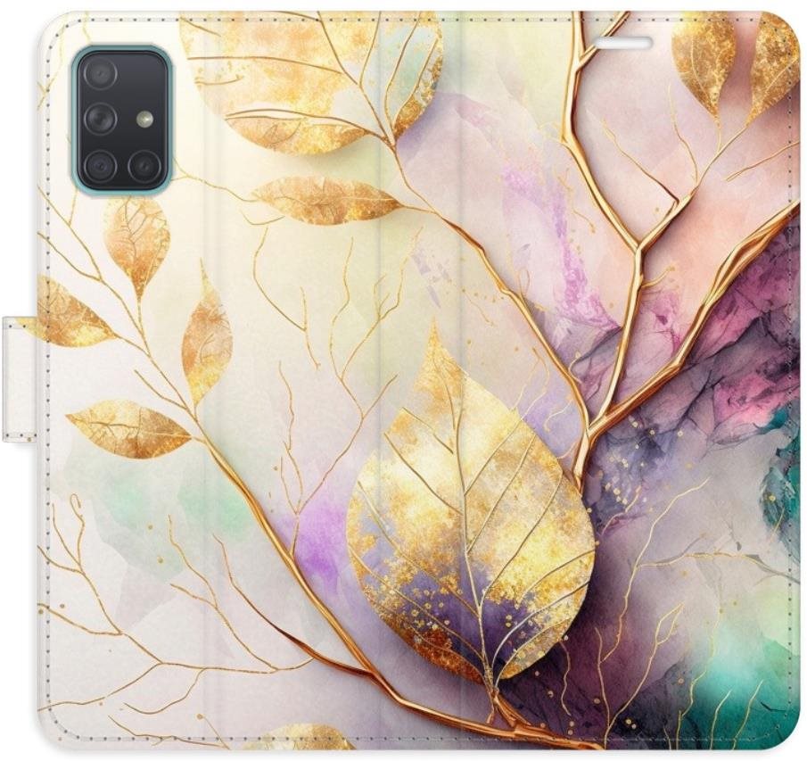 iSaprio Flip puzdro Gold Leaves 02 na Samsung Galaxy A71