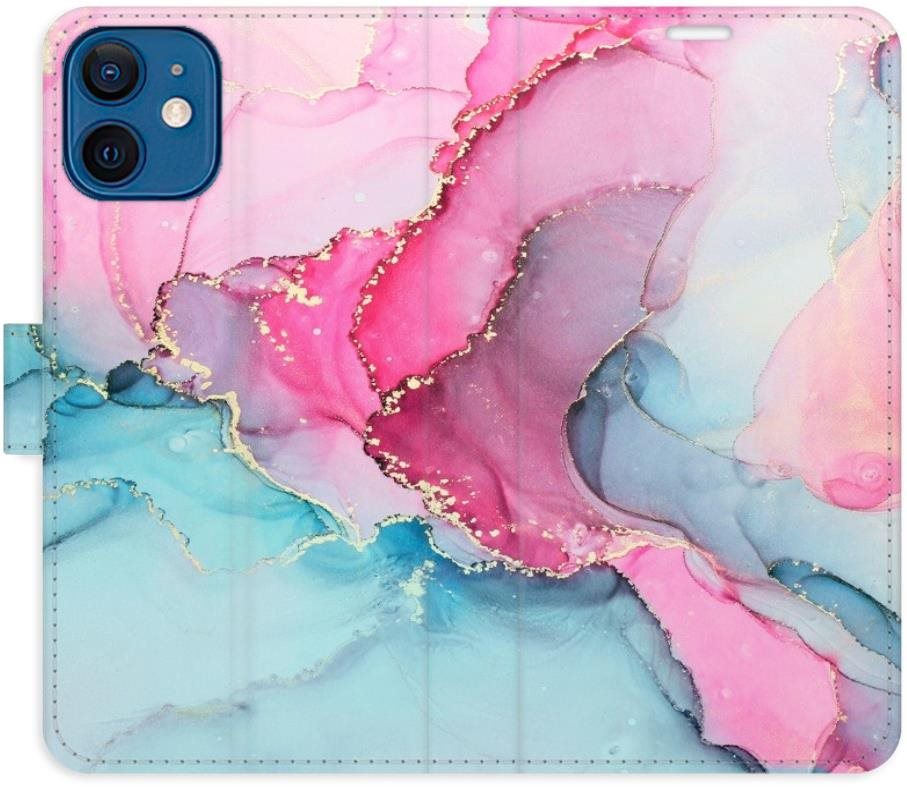 iSaprio flip puzdro PinkBlue Marble pre iPhone 12 mini