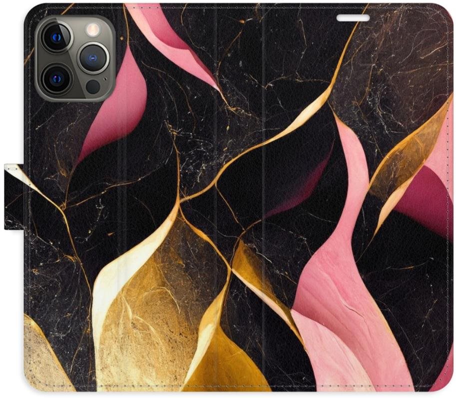 iSaprio flip puzdro Gold Pink Marble 02 pre iPhone 12/12 Pro