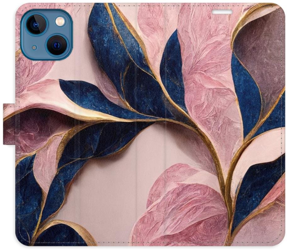 iSaprio flip puzdro Pink Leaves pre iPhone 13