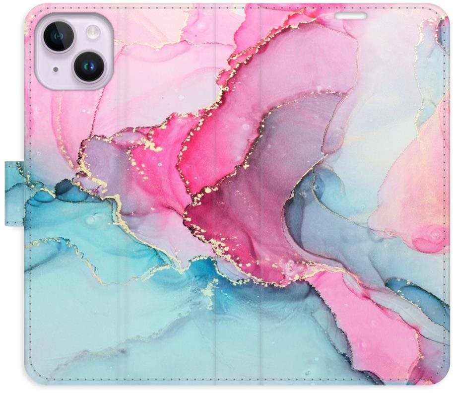 iSaprio flip puzdro PinkBlue Marble pre iPhone 14 Plus