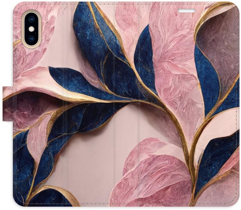 iSaprio flip puzdro Pink Leaves pre iPhone X/XS