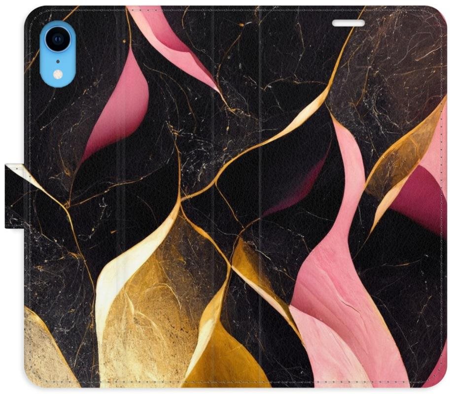 iSaprio flip puzdro Gold Pink Marble 02 pre iPhone XR