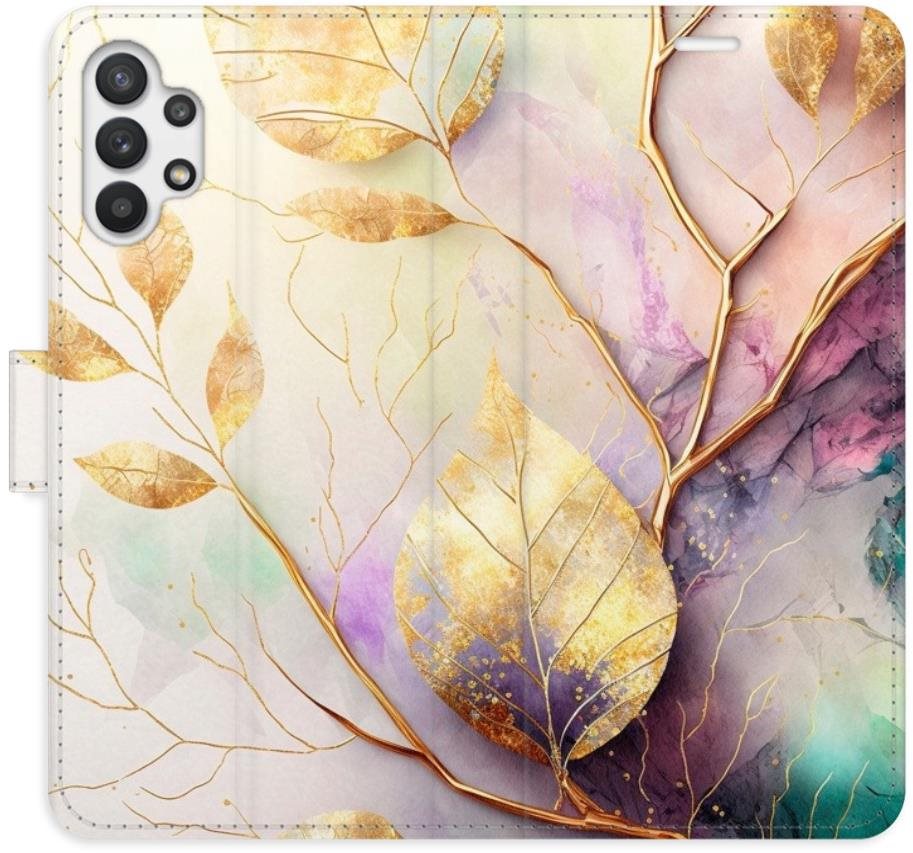 iSaprio flip puzdro Gold Leaves 02 na Samsung Galaxy A32 5G