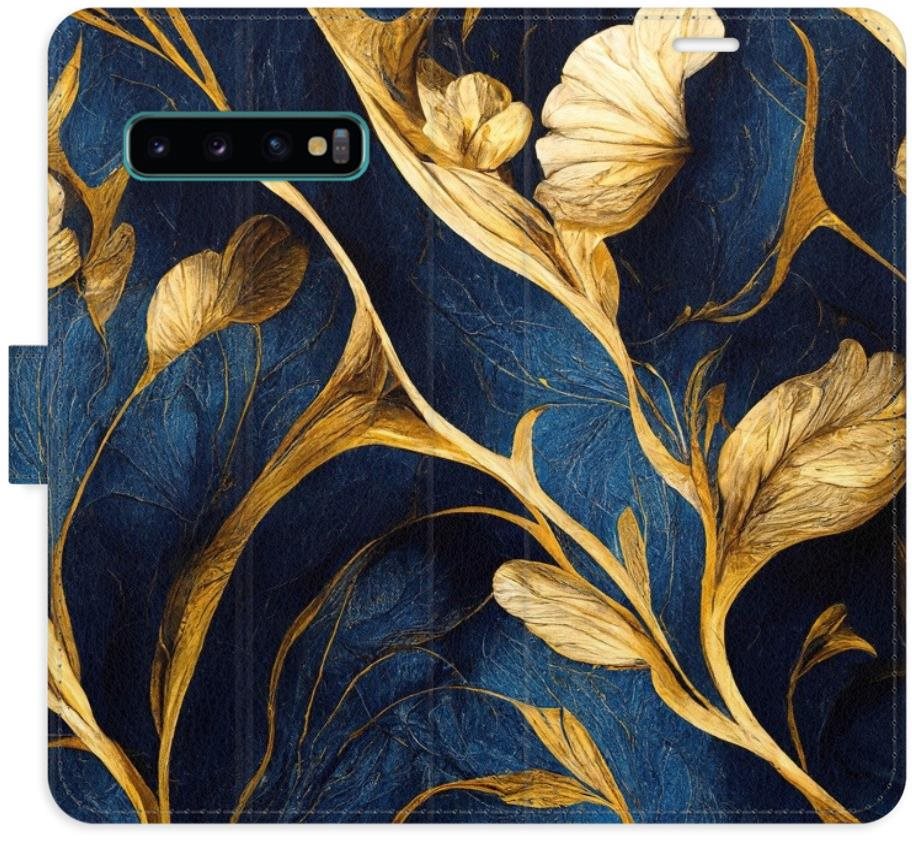 iSaprio flip puzdro GoldBlue pre Samsung Galaxy S10