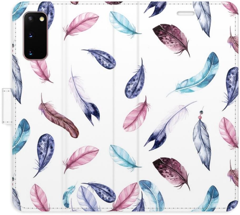 iSaprio flip puzdro Colorful Feathers na Samsung Galaxy S20