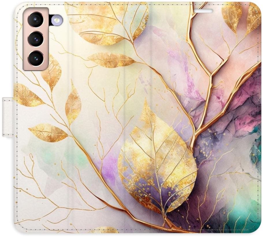iSaprio flip puzdro Gold Leaves 02 na Samsung Galaxy S21