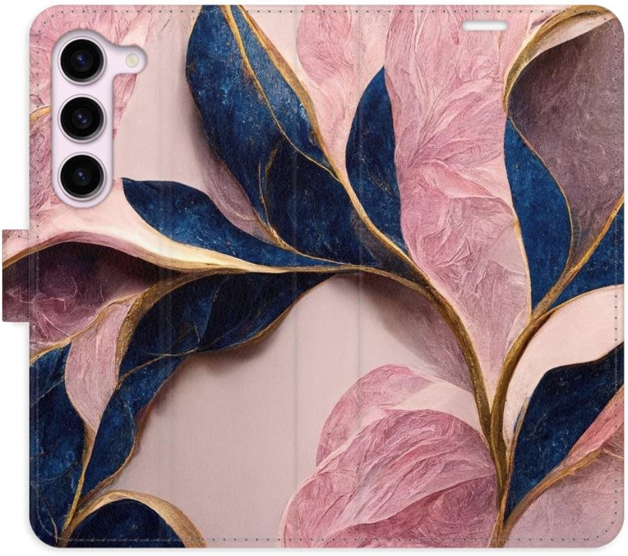 iSaprio flip puzdro Pink Leaves na Samsung Galaxy S23 5G