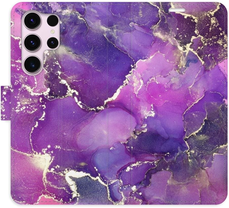 iSaprio flip puzdro Purple Marble pre Samsung Galaxy S23 Ultra