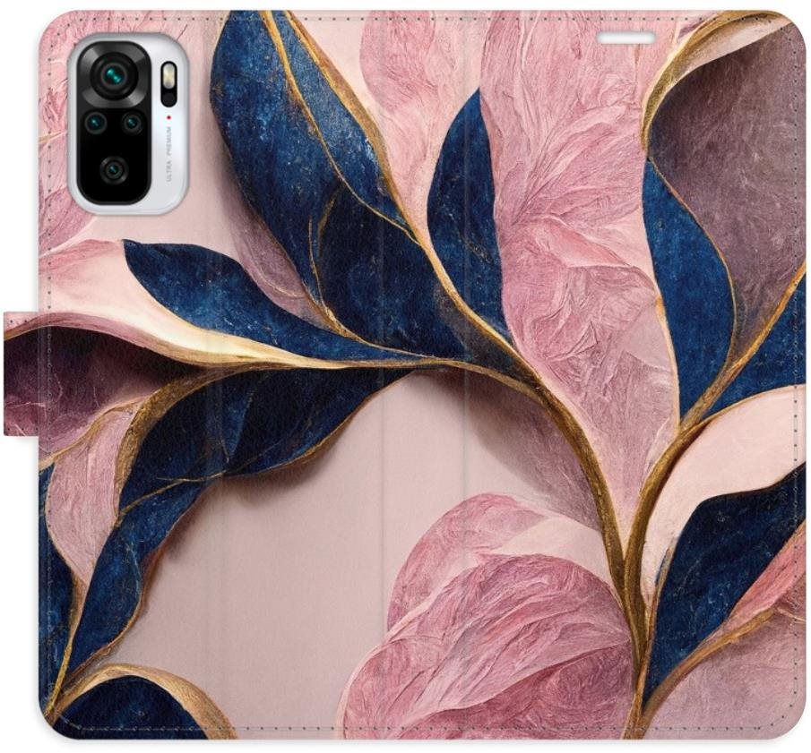 iSaprio flip puzdro Pink Leaves pre Xiaomi Redmi Note 10/Note 10S