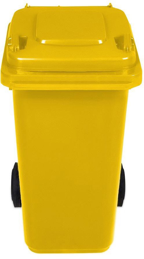 J.A.D. TOOLS Smetná nádoba, plastové kolieska 120 l, žltá