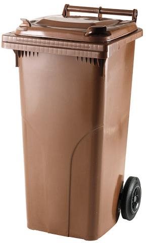 J.A.D. TOOLS Smetná nádoba, plastové kolieska 120 l, hnedá