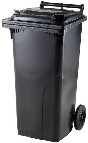J.A.D. TOOLS Smetná nádoba, plastové kolieska 120 l, čierna